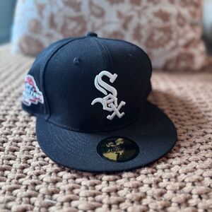 New Era Chicago White Sox 59FIFTY Fitted Hat 7 1/2 Black Red UV 2003 All Star